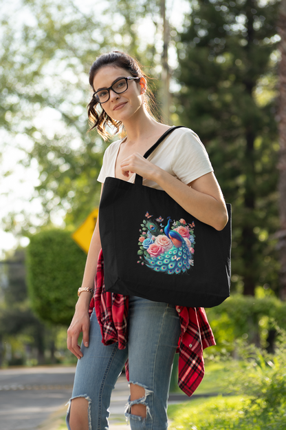 Peacock Roses Everyday Large Tote Bag