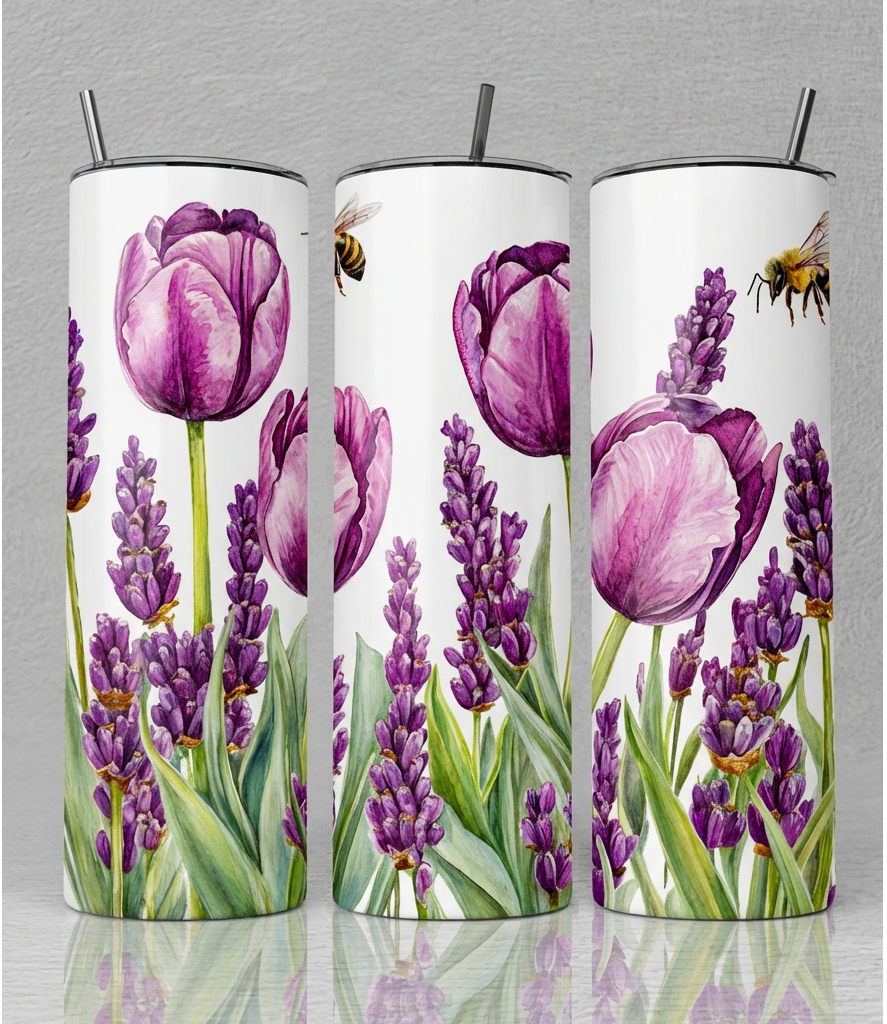 Purple Tulip Tumbler Bottle