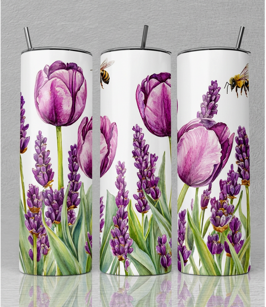 Purple Tulip Tumbler Bottle
